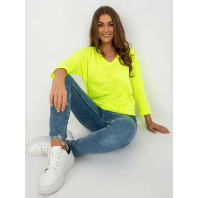 TÁ JEDNOFAREBNÁ blúzka S 3/4 rukávom RV BZ 7663.05 FLUO YELLOW