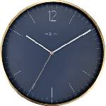 NeXtime Стенен часовник Essential Gold син (3252BL)
