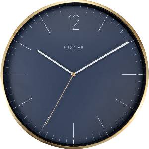 NeXtime Стенен часовник Essential Gold син (3252BL)
