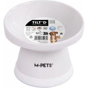 M-PETS TILT'D Керамична купа повдигната - бяла, 10, 5 x 13, 5 x 10, 6 см - 150 мл, Белгия - 20501901
