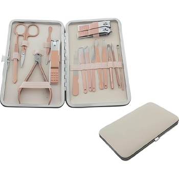 HARAHU Професионален комплект за маникюр и педикюр в елегантна кутия - Светло Розова kp36877 (36877)
