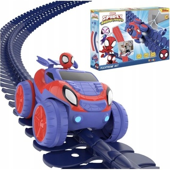 Flextrem Flexibilní autodráha Spidey Marvel Set Smoby s elektronickým autíčkem 184 dílů dráhy 4,40 m délka s pavučinou od 4 let