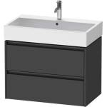 Duravit Ketho. 2 - Шкафче за умивалник 55x78x46 см, 2 чекмеджета, графит матово K25277049490000 (K25277049490000)