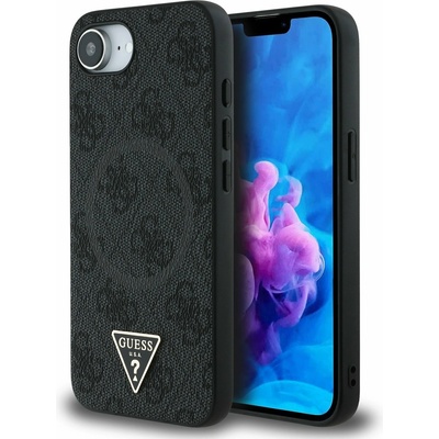 GUESS PU 4G Strass Triangle Metal Logo Заден калъф за iPhone 16e Black Guess | Cheren | ЖЕНИ | UNI