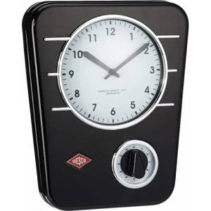 Wesco Стенен часовник с таймер черен Wesco Classic Line