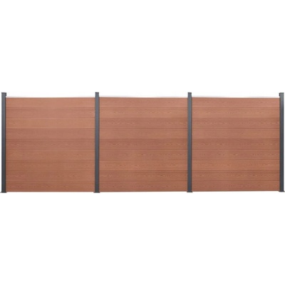ZBXL Sada plotových dílců hnědá 526 x 186 cm WPC