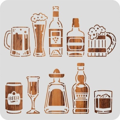 FINGER Inspire šablona plastová 30x30 cm motiv Lahve alkohol – Zboží Mobilmania