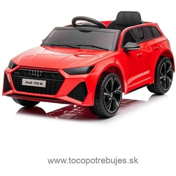 Beneo Elektrické autíčko Audi RS6 12V koženkové sedadlo 2,4 GHz diaľkové ovládanie USB Vstup LED svetlá 12V batéria mäkké EVA kolesá 2 X MOTOR červené ORIGINÁL licencia