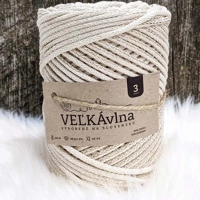 Velká vlna Špagát 3mm Bez s lurexem