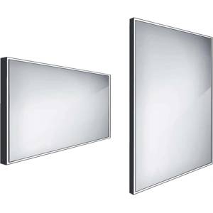Nimco - Огледало със LED осветление, 120x70 см, алуминий/черно ZPC 13006-90 (ZPC 13006-90)