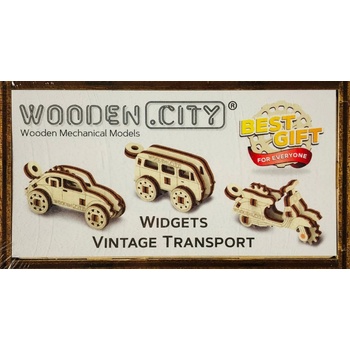 Wooden City 3D puzzle mini sada Widgets: Historická vozidla 35 ks