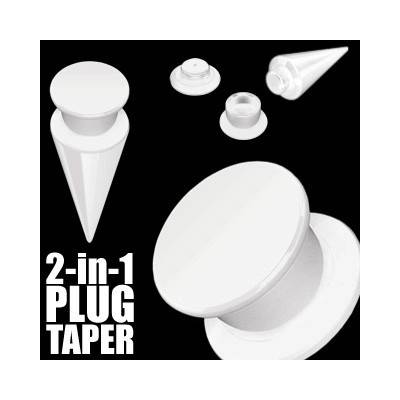 Šperky eshop Taper a plug bílý U01.10