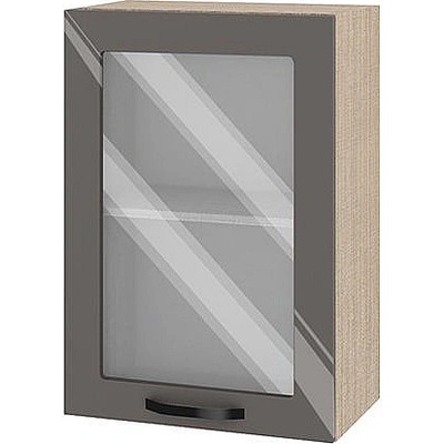 ИРИМ Горен кухненски шкаф витрина Сити МФ-Антрацит гланц-05-218 50 см