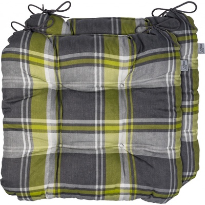 LIVARNO home Valencia káro/zelená/šedá 40 x 43 cm, 2 kusy – Zbozi.Blesk.cz