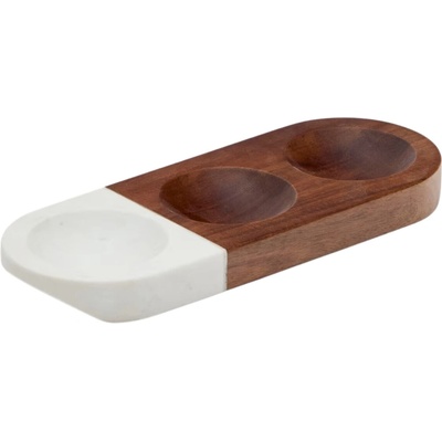 Hnědý dřevěný servírovací talíř Kave Home Tori