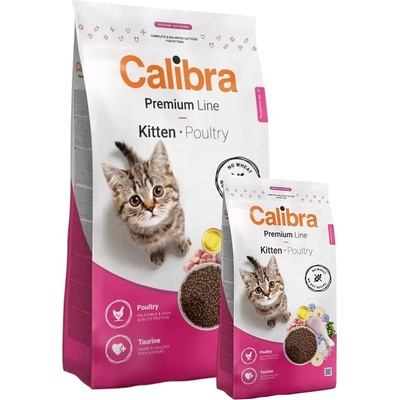 Calibra Cat Premium Line Kitten Poultry 10 kg + 2 kg ZADARMO