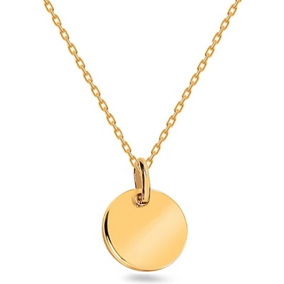 iZlato Forever Okrúhly prívesok platnička, žlté zlato, 14K IZ20405