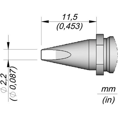 JBC R245008 – pájecí hrot ve tvaru dláta 2,2 × 1 mm