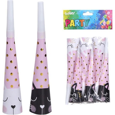 Wiky Párty trúbky mačka 20 cm 6 ks