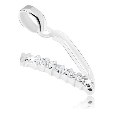 Šperky Eshop Stříbrný přívěsek 925 písmeno V se zirkonovou linií SP05.12