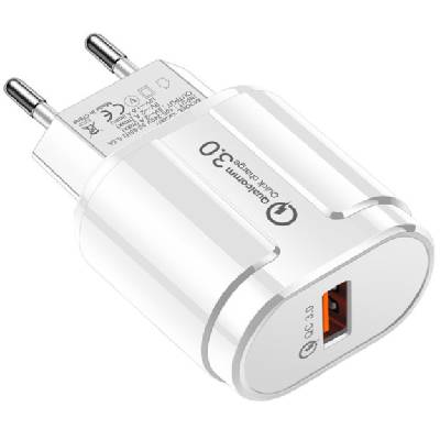 Високоскоростен адаптер 18w qc 3.0 за безжични стойки за зареждане - бял (33011)
