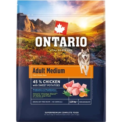 ONTARIO Adult Medium Chicken & Sweet Potatoes 2, 25 кг
