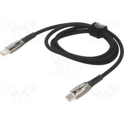 Baseus CADH000701 USB A zásuvka, USB C vidlice, 1m, černý
