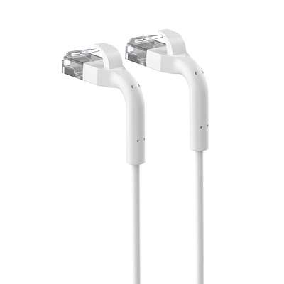 Extralink Мрежов кабел с усукани медни двойки, огънат край, Extralink Cat. 6 U/FTP 1m 1Gbps бял LAN пачкорд (EX.38916)