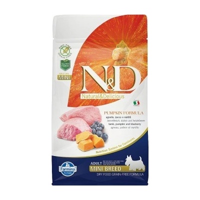 N&D Pumpkin Dog Adult Mini Grain Free Lamb & Blueberry 0,8 kg
