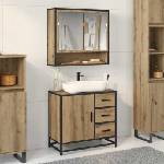 vidaXL Комплект мебели за баня 2 бр. Дъб 65 x 33 x 60 см (3402321)