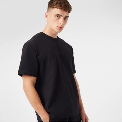 Jack Wills Мъжка тениска Jack Wills Jacquard T-Shirt Mens - Black