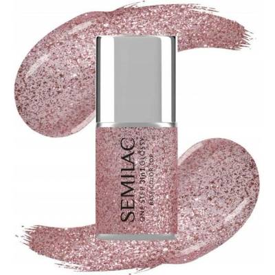 SEMILAC One Step Glossy Hybridní lak na nehty S250 Glitter Pink