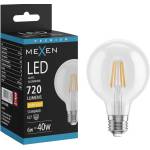 Mexen Vintis LED филментна крушка E27, G80, 6W, Топла - 2700K, 720 lm, прозрачна - L155-E27-0627-00 (L155-E27-0627-00)