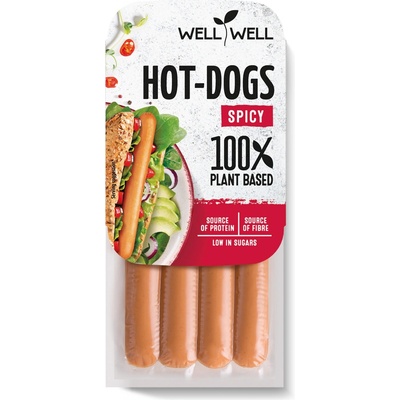 Well Well Párky Vegi Hot-Dogs pikantní 200 g – Zboží Mobilmania
