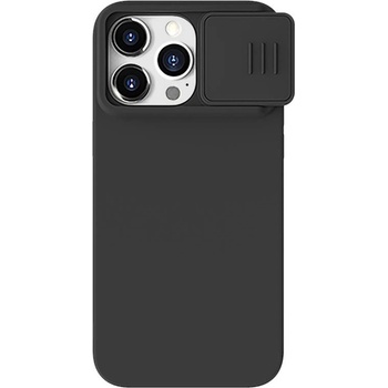 Nillkin CamShield Silky Magnetic Silicone Case - силиконов (TPU) калъф с MagSafe за iPhone 15 Pro Max (черен)