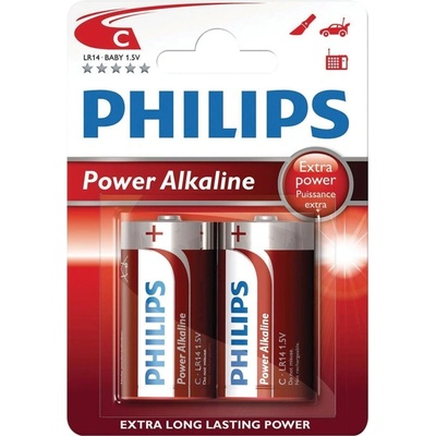 Philips Батерии алкални Philips Power LR14(C), 1.5V, 2 бр (LR14P2B)