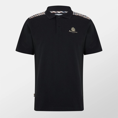 AQUASCUTUM Блуза с яка AQUASCUTUM Men's Short Sleeve Polo Shirt - Black