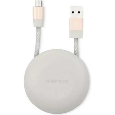 Vonmahlen USB-A към microUSB 2.0 плетен кабел за устройства с USB-C порт (100 см) - Vonmahlen Premium Cable USB-A to microUSB (розово злато) (E070P0006)