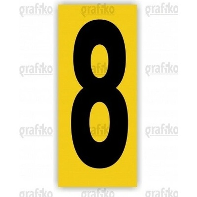 Grafiko | číslice 8 - Text obrázku 1 ks 80x186mm, Materiál Samolepící PVC folie, Rozměr 1ks 80x186mm – Zboží Dáma
