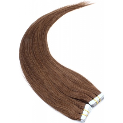 60cm Tape hair pu extension Tape in lidské vlasy remy středně hnědá