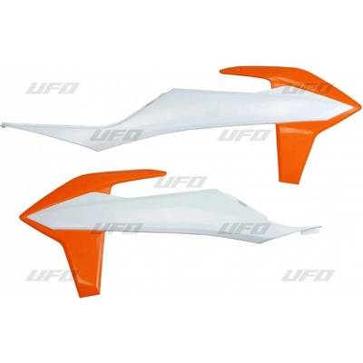 UFO kryty chladiče KTM SX/SXF 19-20 barva OEM (bílá oranžová)