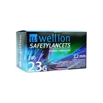 Wellion Safety Lancets 23G Lanceta bezpečnostná priemer 2,2 mm, sterilná, jednorazová 200 ks