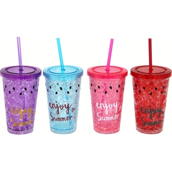 Horecano Акрилна чаша със сламка 500ml. ДЕКОР 2 (0193681) (0193681)