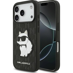 KARL LAGERFELD Калъф за телефон за iPhone 18 Pro / iPhone 17 Pro Saffiano Mono Patch Choupette (KLHCP18LSAKHPCK) - Karl Lagerfeld - Черен