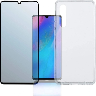 4smarts 360° Case Friendly Premium Protection Set - тънък силиконов кейс и стъклено защитно покритие за дисплея на Huawei P30 (прозрачен)