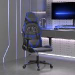 vidaXL Гейминг стол, черно и синьо, изкуствена кожа (3143665)