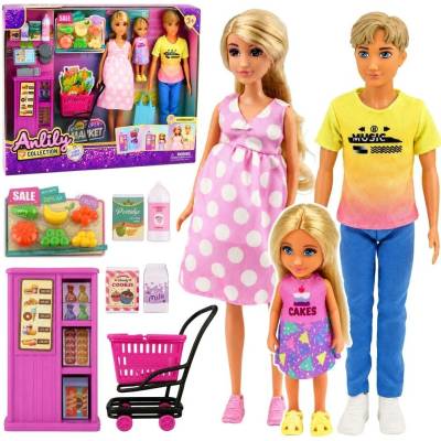 Anlily rodina v supermarkete – sada 3 bábik s príslušenstvom