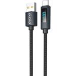Dudao L7T USB-A - USB-C 66W кабел с LED дисплей 1m - черен (6976625334407)