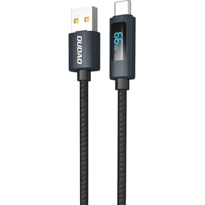 Dudao L7T USB-A - USB-C 66W кабел с LED дисплей 1m - черен (6976625334407)