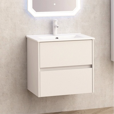 Interceramic Pvc шкаф за баня bg5955 + умивалник icc6066/4661, бял (bg5955+icc6066/wh)